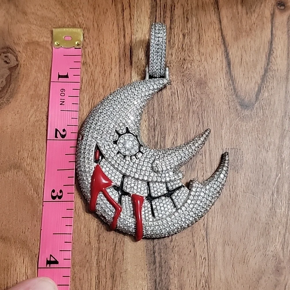 Iced Out Blood Moon Hip Hop Pendant